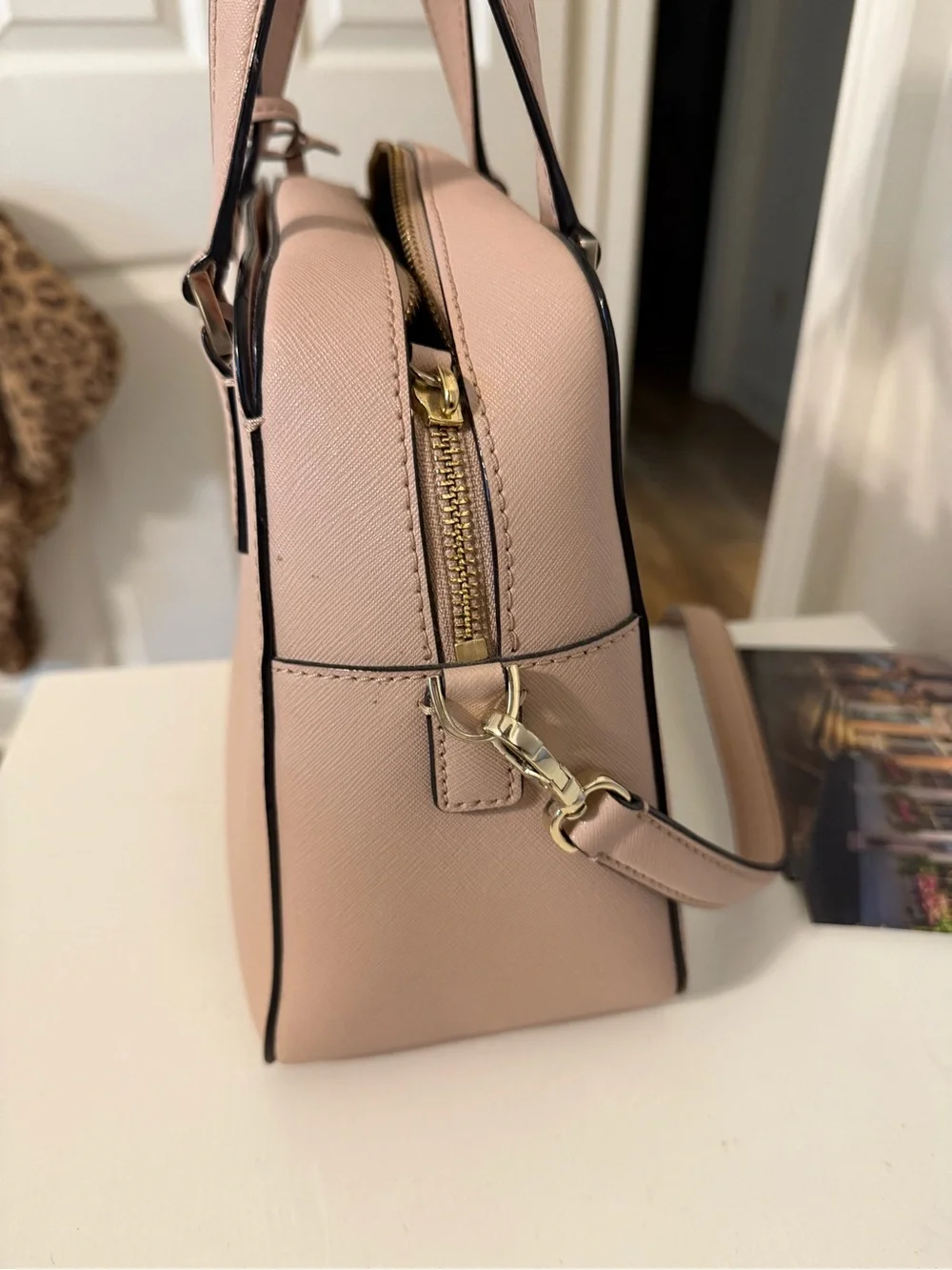 Kate Spade Blush Pink Leather Cross Body with Top Handles
